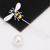 Brooch from pearl, sweater lapel pin, universal high-end jacket, pin