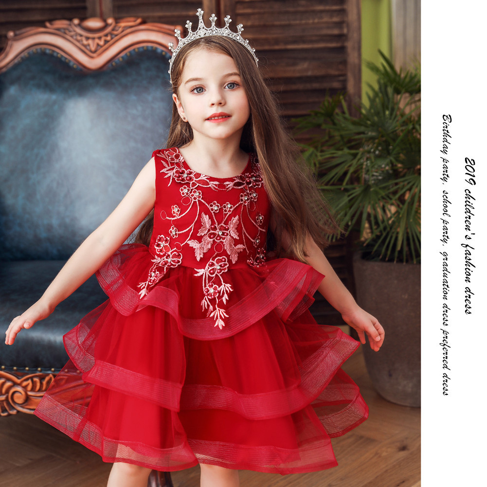 2022 Neues Europäisches Und Amerikanisches Kinder Kleid Prinzessin Kleid Blumen Mädchen Hochzeits Kleid Tutu Kleid Mädchen Laufsteg Kostüm display picture 28