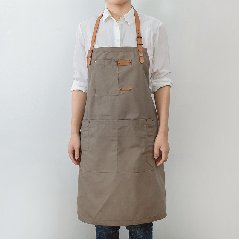 Simple estilo japonés pareja café restaurante chef delantal arte estudiante pintura antiincrustante TRABAJO ROPA logotipo impreso personalizado