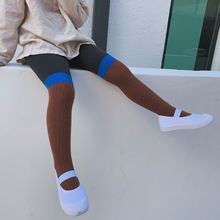 连裤-撞色/2025秋冬INS韩国儿童双针女童连裤袜袜子童袜