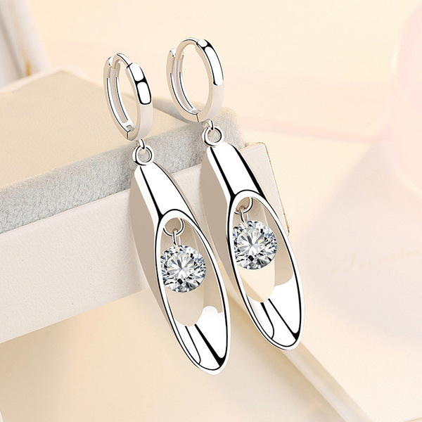 Copper elegant long earrings with tassels drop-shaped