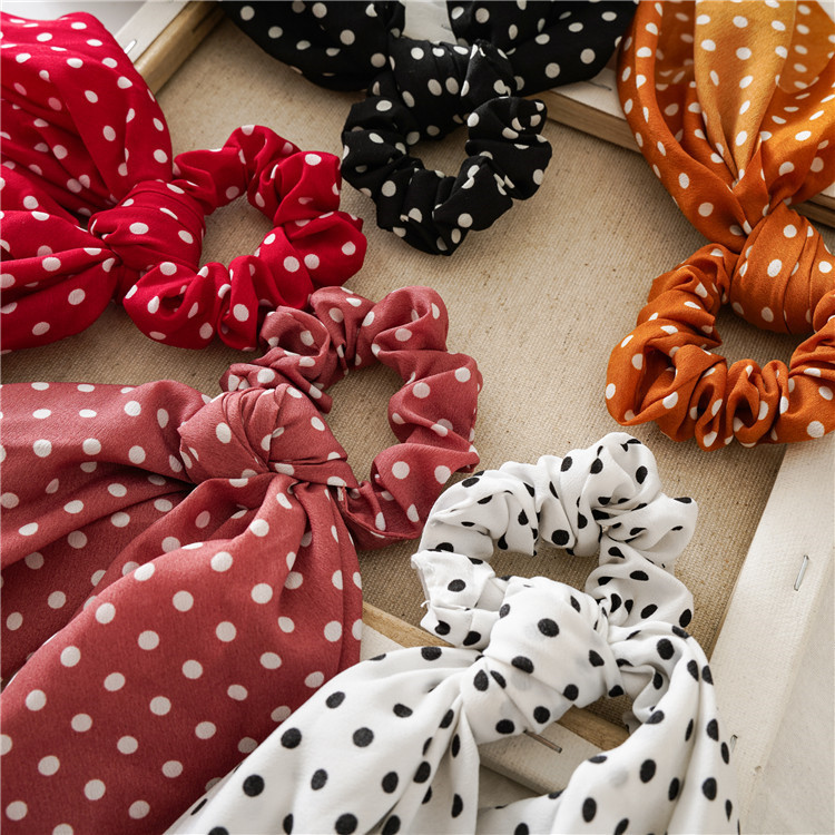 Simple Style Polka Dots Cloth Printing Hair Tie 1 Piece display picture 1