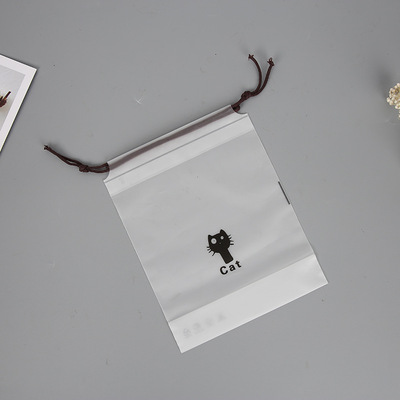 熱銷洗臉巾防水袋化妝棉美容潔面巾抽繩束口袋PEVA襪子收納袋定制