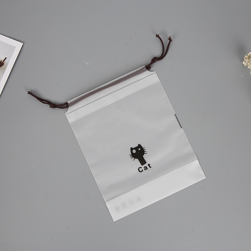 熱銷洗臉巾防水袋化妝棉美容潔面巾抽繩束口袋PEVA襪子收納袋定制