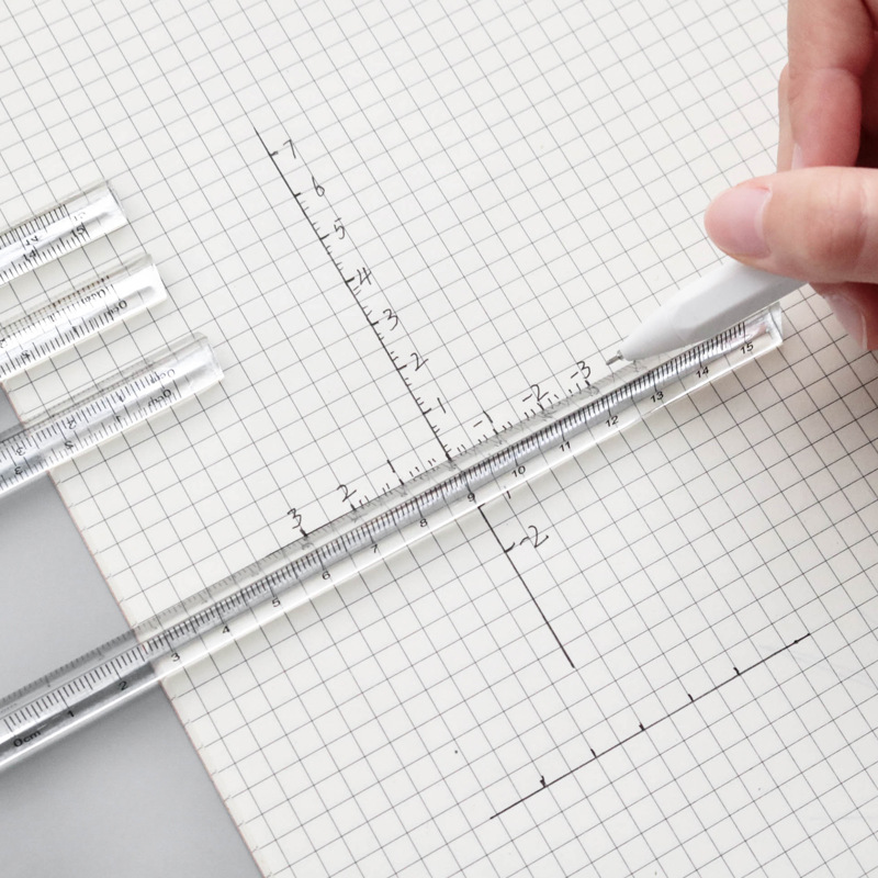 透明无印风三棱比例尺三菱比例尺15cm三棱尺三角大小比例尺批发