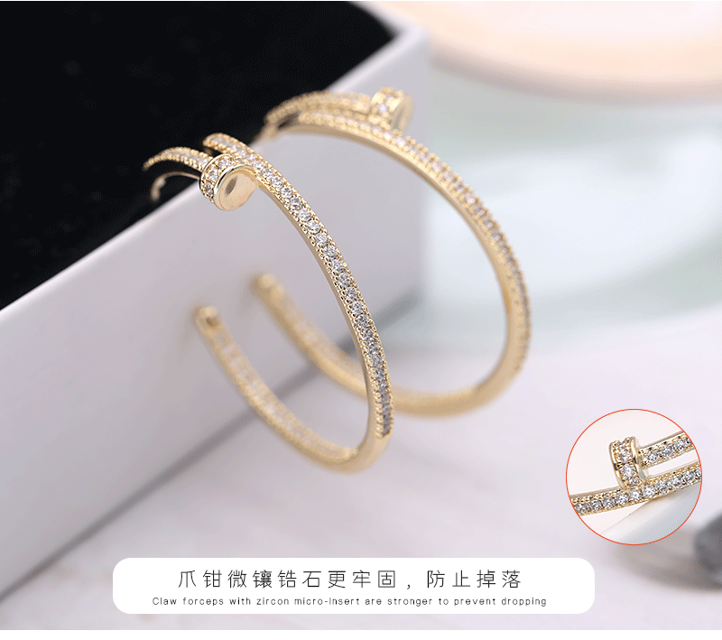 Fashion 925 Silver Needle Earrings Korean Simple Earrings New Large Circle Exaggerated Earrings Wholesale Nihaojewelry display picture 1