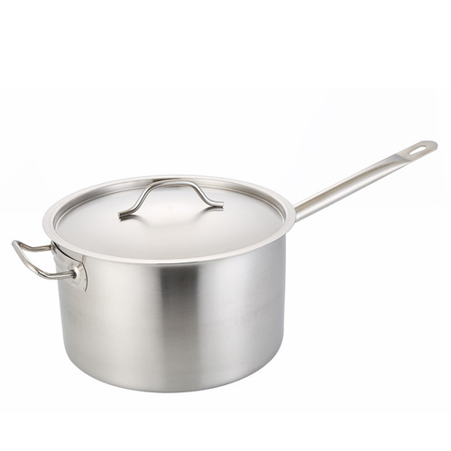 Thick-bottom milk pot, thickened composite bottom, tall juice pot, baking and cooking pot, stainless steel single-handle soup pot, induction cooker available
