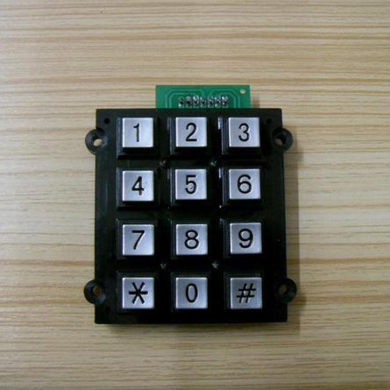 12 자리 아연 합금 공중 전화 디지털 키보드 암호 잠금 매트릭스 산업 장비 금속 디지털 키