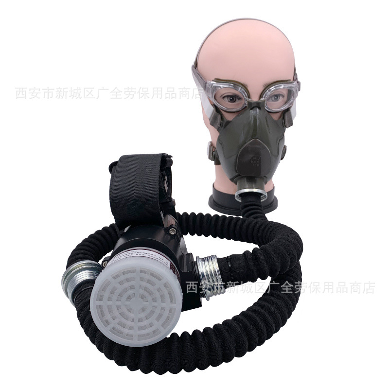 充电便携式电动辅助送风防毒面具 导气管长管呼吸器防毒口罩面罩