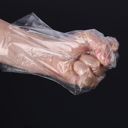 Disposable gloves thickened 100 pieces for catering food grade PE transparent beauty housework cleaning and hygiene gloves