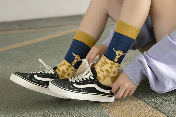 女士可愛動物圖案中長襪(共5款)