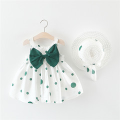 Q390 summer new product girls origin shoulder strap dress baby sleeveless princess dress beach dress comes with hat consignment