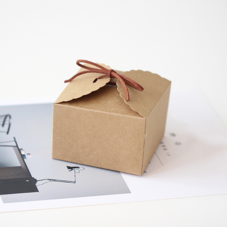 牛皮纸盒陶瓷小摆件风铃挂饰包装折叠diy手工制作小方盒 礼品纸盒