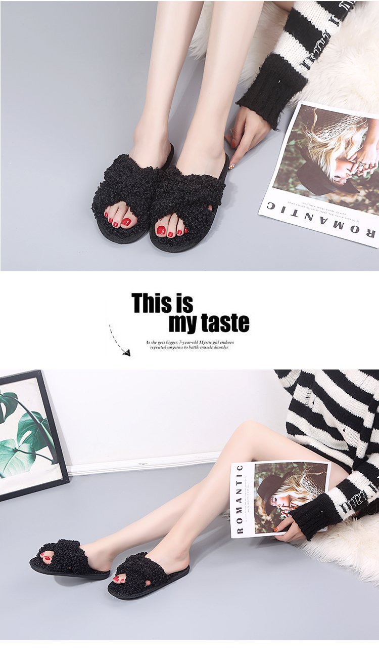 Candy Color Open-Toed Cotton Slippers NSKJX112134
