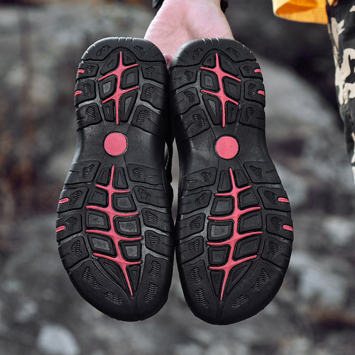 Amazon Summer Headband Men's Sandals Top Grain Leather Beach Shoes Men Outdoor Anti-Slip Soft Bottom Foreign Trade Cross-border Large Size 