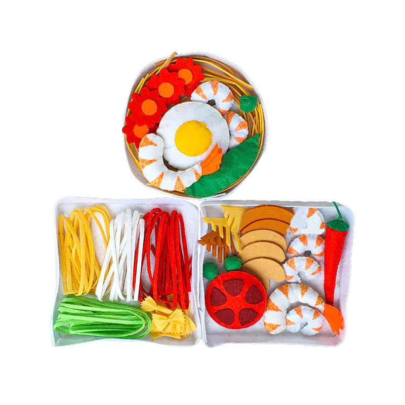 1 No tejido hecho a mano paquete de material de bricolaje Corte libre Lollipop fruta helado postre vegetal tela no tejida traje