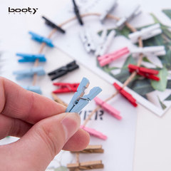 Home Wooden Craft Clips, Simple and Refined Multicolored Small Wood Clips, Photo Postcard Craft Display Clips