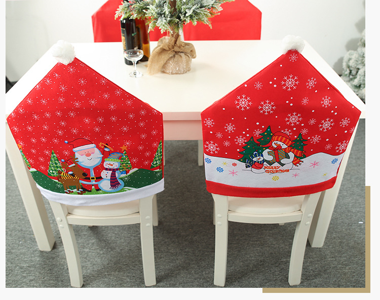 New Christmas Ornaments Printed Snowman Chair Cover display picture 5