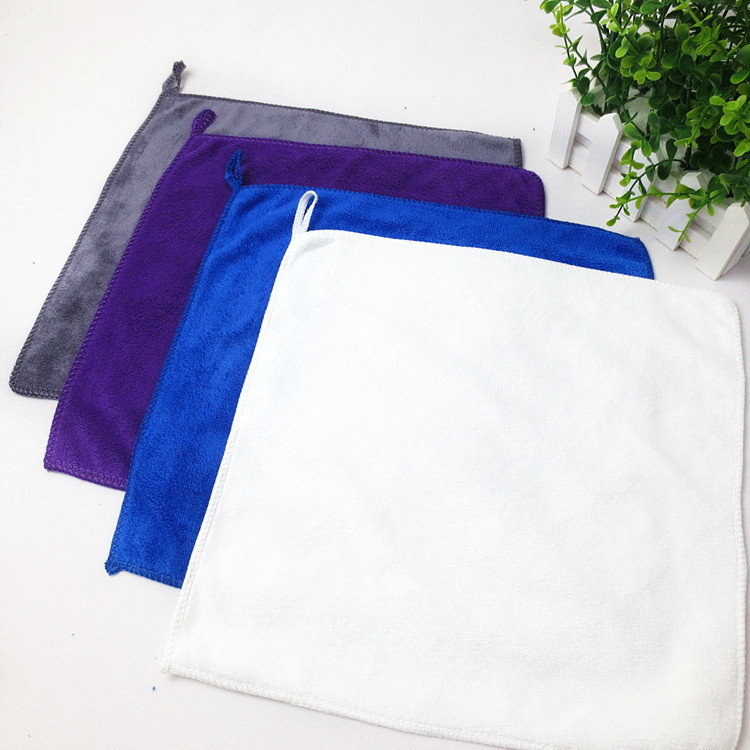 Fiber square towel 30*30 absorbent square towel thickened beauty cleaning car cleaning square white dish towel