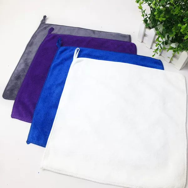 Fiber square towel 30*30 absorbent square towel thickened beauty cleaning car cleaning square white dish towel