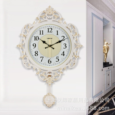 欧式挂钟客厅创意个性家用钟表时尚静音简约现代美式挂表