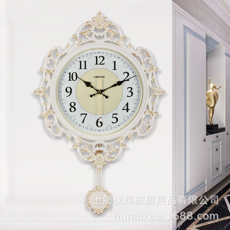 欧式挂钟客厅创意个性家用钟表时尚静音简约现代美式挂表
