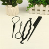 Plastic universal hairgrip, set, decorations, 4 pieces