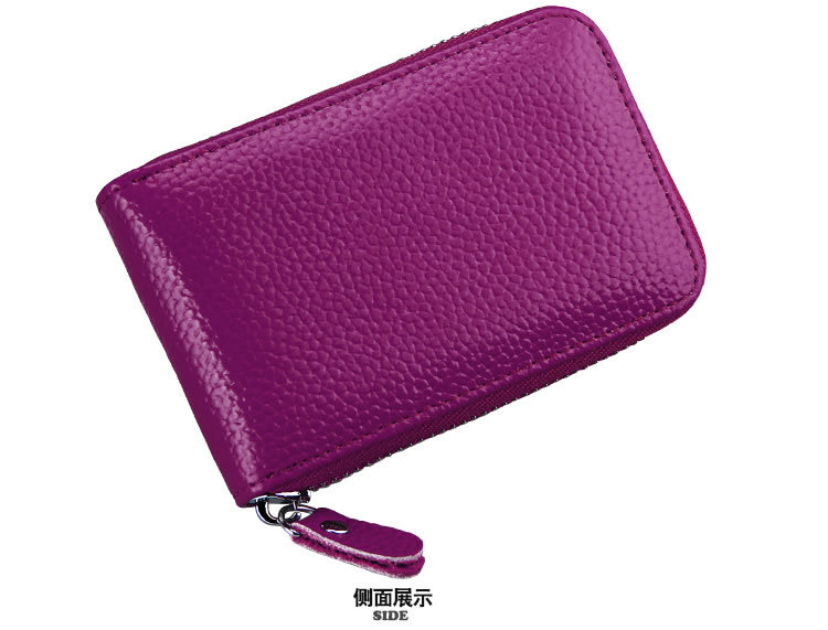 60g Weight Zipper Closure Type Business Occasion Genuine leather Material Solid Color Pattern Unisex Gender Coffee, Royal Blue, Orange, Dark Blue, Pink, Purple, Red, Green, Yellow, Black Color Unisex Solid Color Genuine Leather Coffee Royal Blue Orange Zipper Card Holders 46