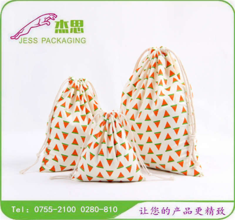 设计新款棉布花色束口袋小清新礼品袋衣物收纳包量大从优