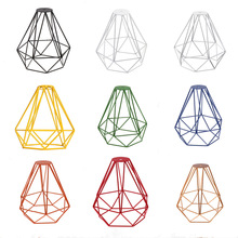 創意美式復古鐵藝鑽石吊燈餐廳吊燈燈罩金屬個性燈罩單頭裝飾燈具