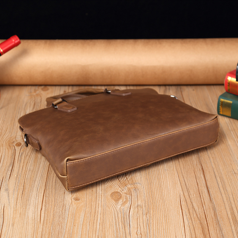 Borsa a tracolla Crazy Horse alla moda versione coreana 2025, in morbida pelle PU, per laptop, casual, da uomo_voghion.com