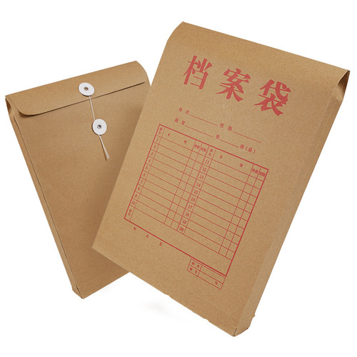 Deli 5953 kraft paper file bag office document storage A4 thickened file bag wholesale large capacity 10 pack