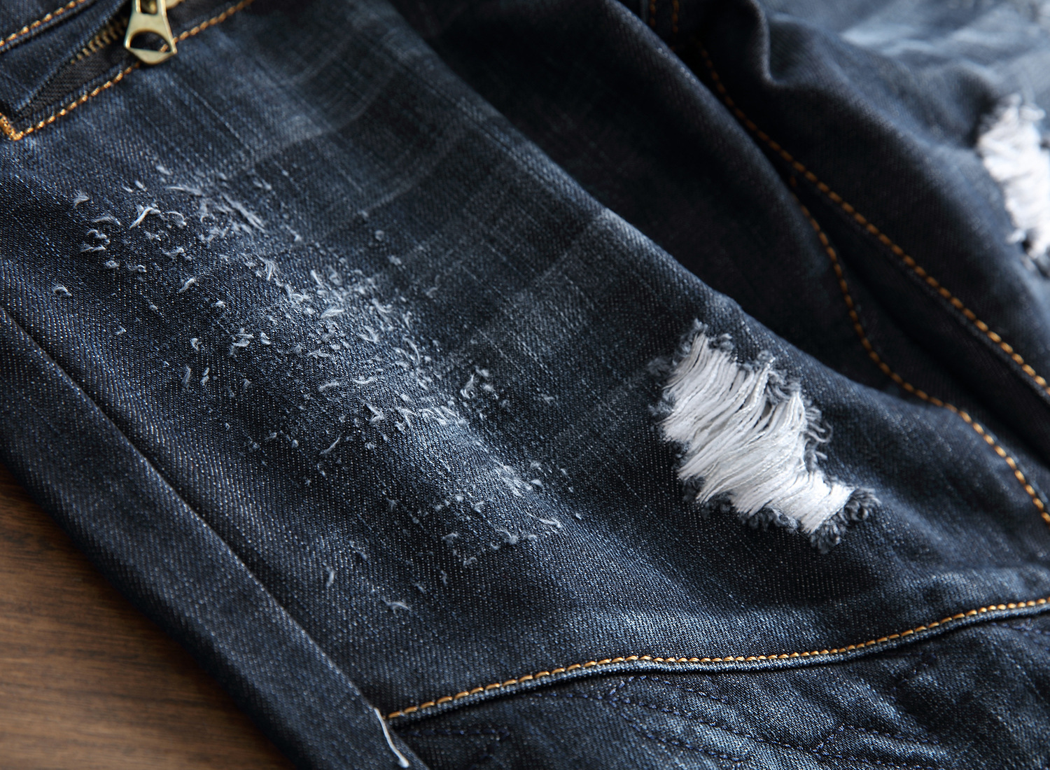 Jeans da uomo stile elastico con cuciture a compressione Zou piccoli jeans a gamba dritta_voghion.com