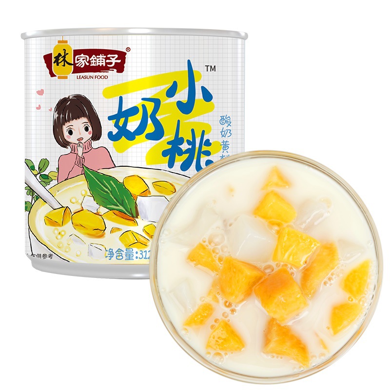 林家铺子酸奶黄桃312g*4罐/随机包装