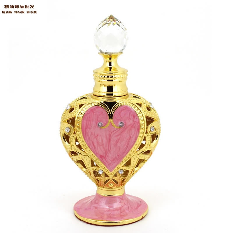 10ml; gran corazón rosa; vidrio de aleación