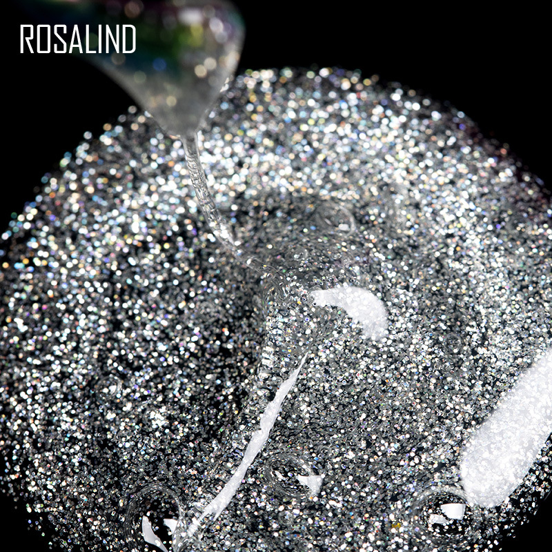 rosalind新款镭射封层 微闪亮片指甲油胶封层 幻彩镭射光疗封层胶