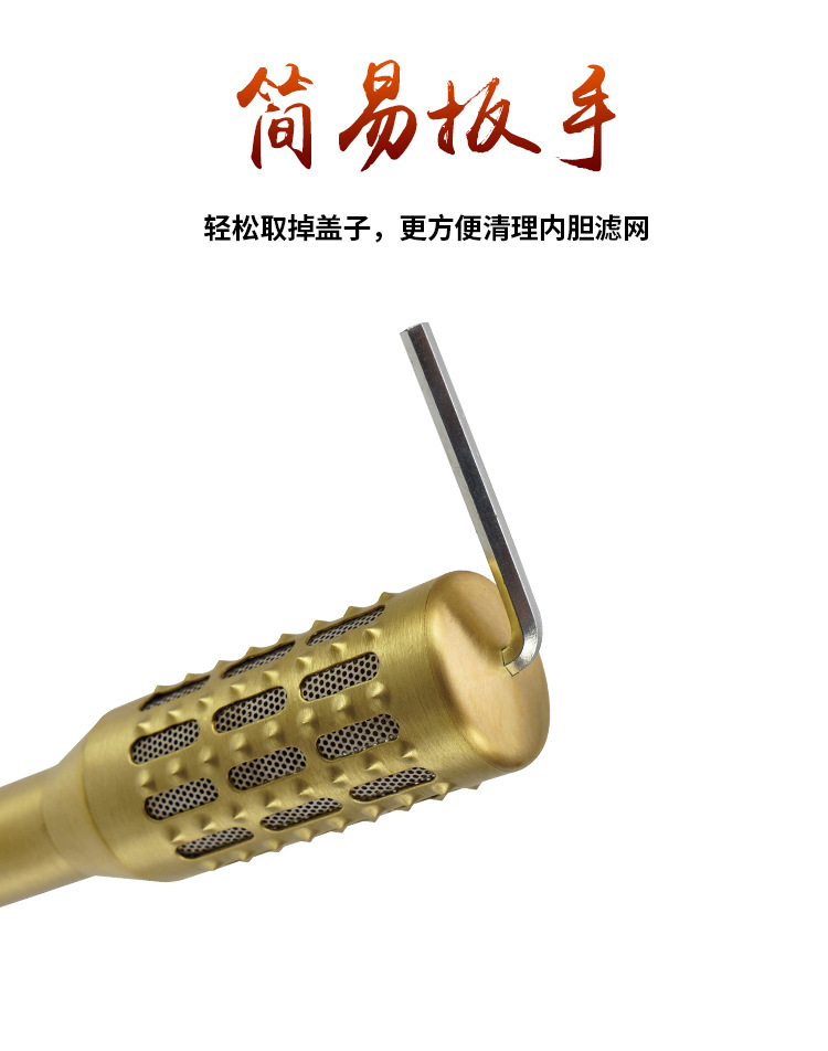 Copper moxa stick Warm moxibustion stick massage point rolling fumigation stick spring press moxibustion stick moxibustion tool moxa stick detail image