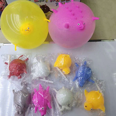厂家直销新奇特软胶充气变形动物造型减压发泄玩具