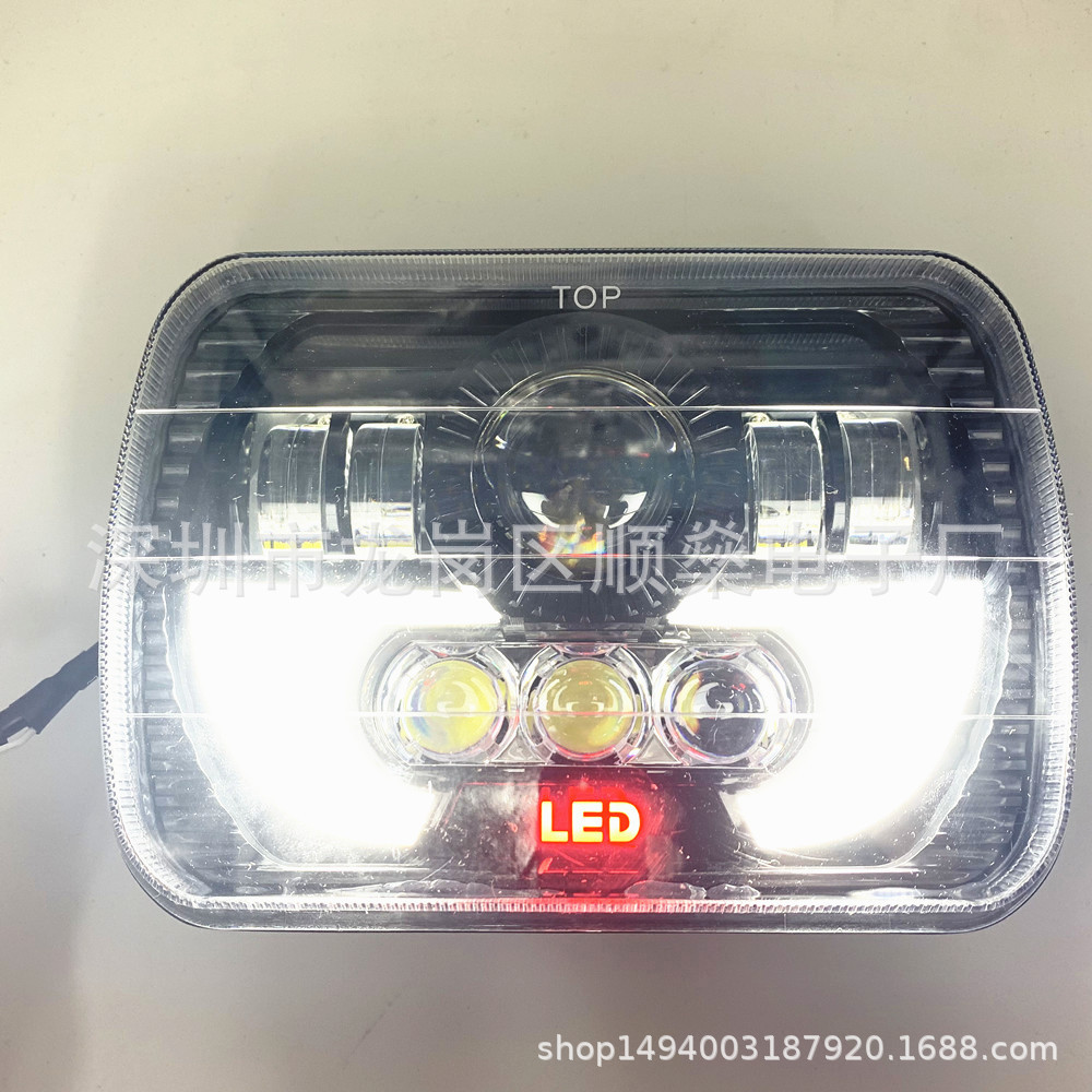 New car LED light motorcycle headlight 7-inch 90W spotlight far and near light belt daytime running light modified car light