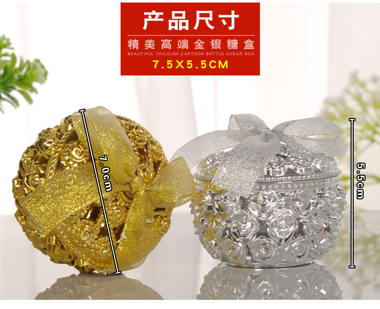 Factory direct supply of hollowed-out gold-plated candy boxes, aromatherapy boxes, jewelry storage boxes, wedding candy boxes, wedding supplies wholesale detail image 5