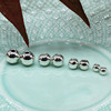 Solid super bright fashionable universal round beads, glossy metal accessory, 8mm