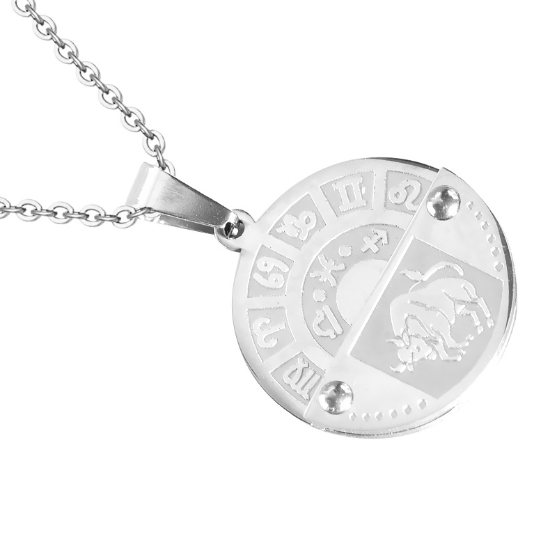 Nihaojewelry Stainless Steel Zodiac Pendant Necklace Jewelry Wholesale display picture 6