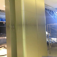 香槟金艺术冲孔商场方形圆形罗马柱包柱尺寸颜色任意霸辉厂家直供