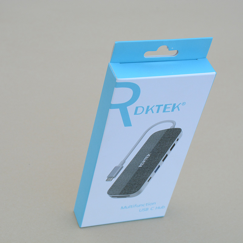 挂钩卡纸盒定包装彩盒 电子产品包装盒 数据线包装盒厂家印刷