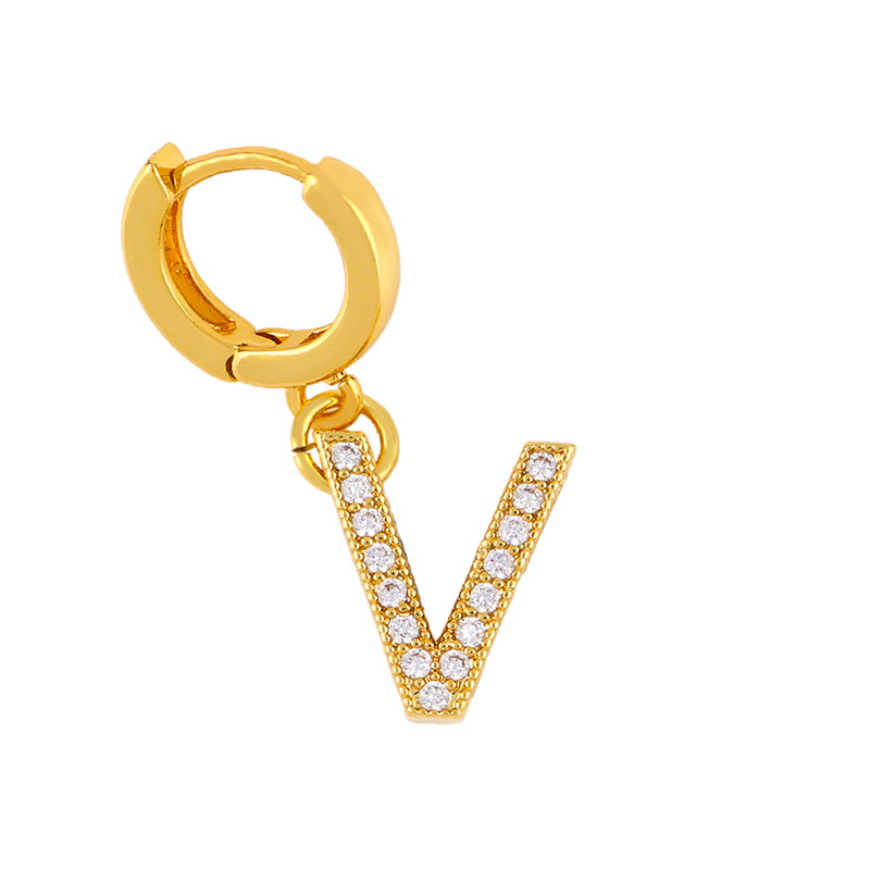 Alphabet Earrings With Diamonds display picture 1