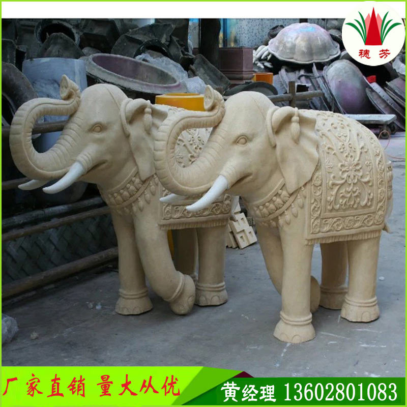 大型玻璃钢仿真泰国大象园林景观雕塑草地野生动物非洲假大象模型