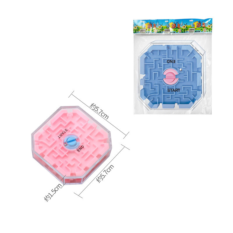 Mini Bola de equilibrio inteligencia para niños Bola de laberinto Juguete de descompresión 5,8 cm Juego de laberinto de diez lados fuera de laberinto
