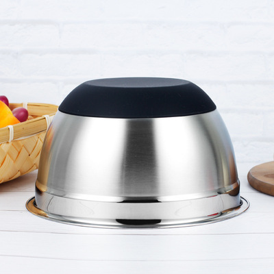 Stainless steel pots silica gel non-slip Bowl beat eggs Salad bowl Salad bowl baking tool kitchen Hotel Supplies Soup bowl