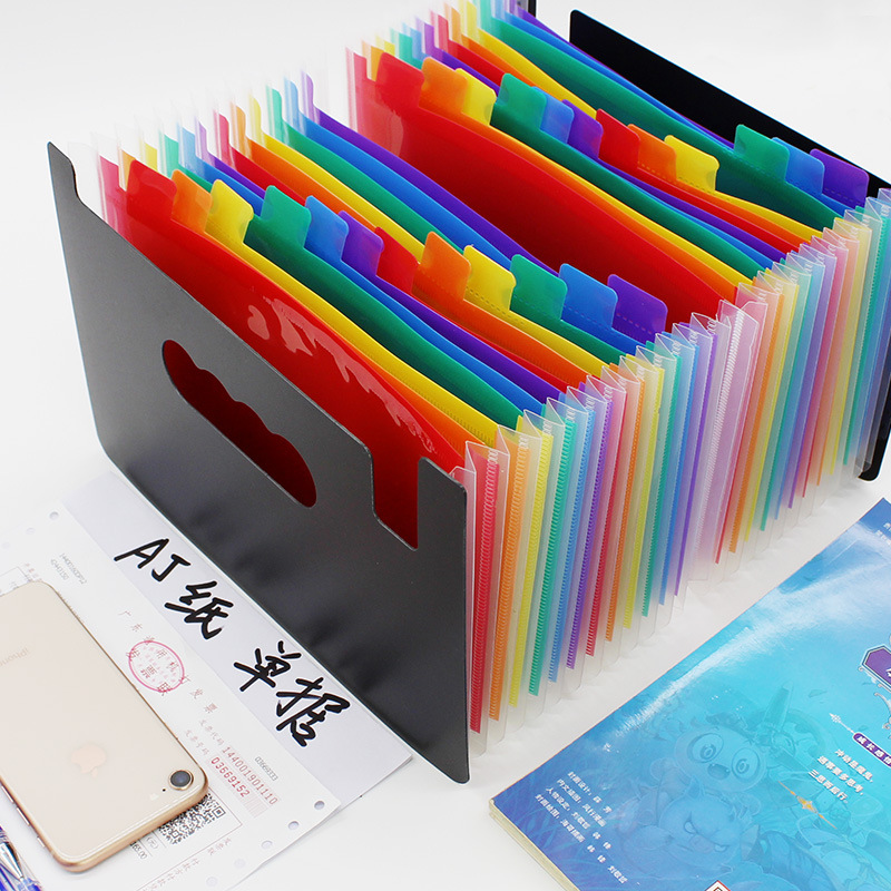 Mini Arco Iris multi-capa A5 órgano carpeta factura documento carpeta de almacenamiento 2436-capa BOLSA DE INFORMACIÓN Carpeta de Organización de escritorio