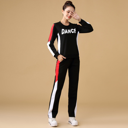 Square dance clothing new suit women's autumn and winter long-sleeved sweatshirt sports fitness middle-aged and elderly ghost dance dance clothing